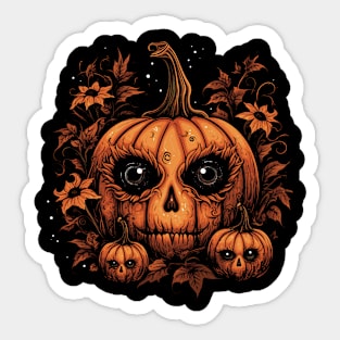 Halloween Pumpkin, Thanksgiving Art Sticker